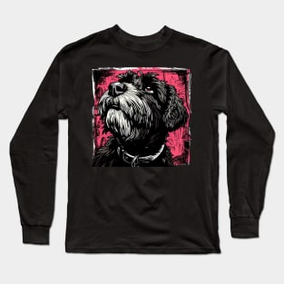 Retro Art Black Russian Terrier Dog Lover Long Sleeve T-Shirt